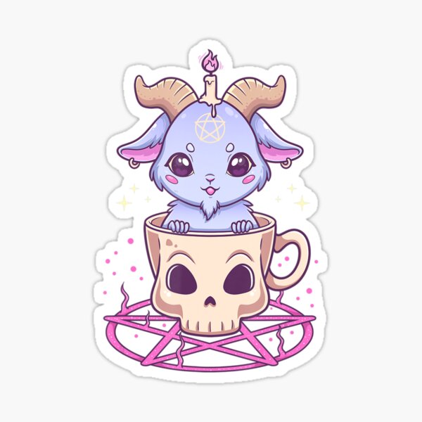 Pastel Goth Cute Creepy Baphomet Goat Kawaii Menhe' Beanie