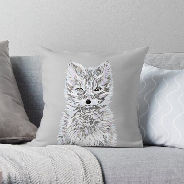 Arctic Fox Throw Pillow