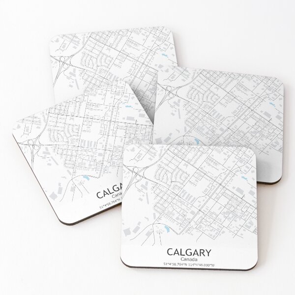 Item preview, Calgary Alberta City Map, Western Canadian Minimalist Home Decor, Town City Map designed and sold by SirajDecors.