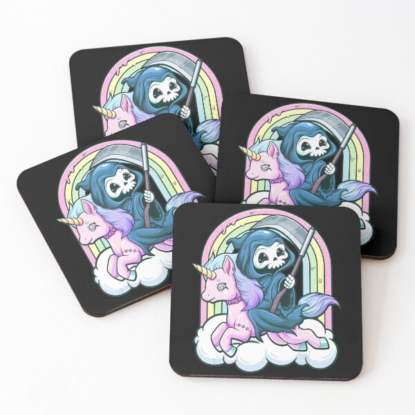 Item preview, Kawaii Pastel Goth Cute Creepy Unicorn Grim Reaper designed and sold by ArianaTagli.