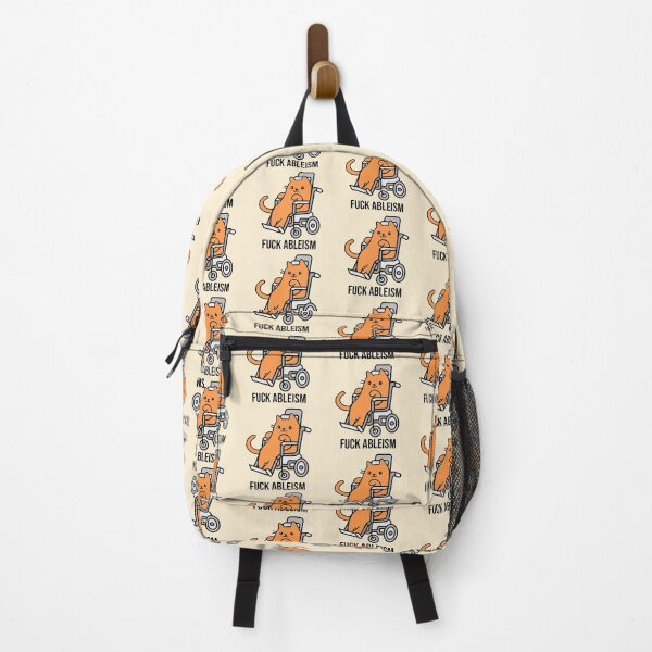 Item preview, Cute/Kawaii Fuck Ableism Design, Disabled Orange Cat in a Wheelchair designed and sold by SteamParliament.