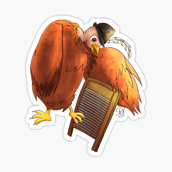 Polly Plays a Washboard Sticker