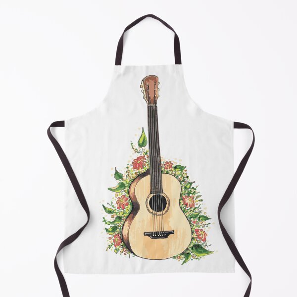 Item preview, Guitar on a background of watercolor flowers designed and sold by youartyouself.