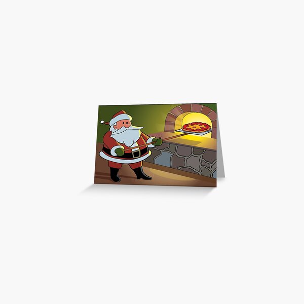 Pizza Greeting Cards Redbubble - work at a pizza place roblox pizza places christmas