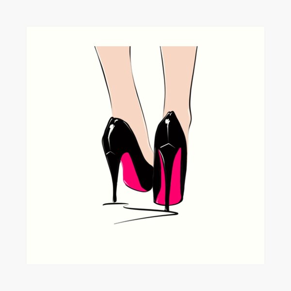 Drawing Art Girl Tumblr Fashion Heels Shoes Cartoon - Red Bottom