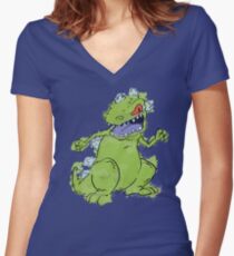 Reptar Color Women's Fitted V-Neck T-Shirt