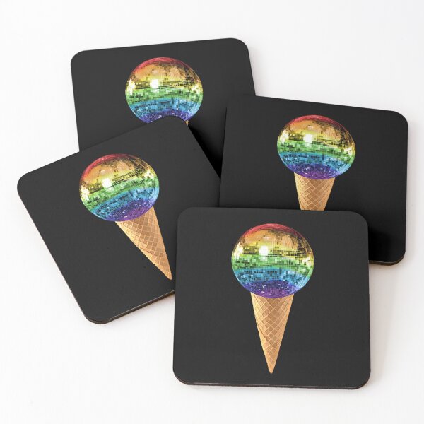 Item preview, Cono de helado de bola de discoteca arcoíris designed and sold by Deborah Camp.