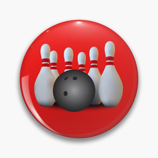 Item preview, 6 Bowling Pins with Black Ball designed and sold by gameshowfan2001.