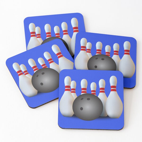 Item preview, 6 Bowling Pins with Black Ball designed and sold by gameshowfan2001.