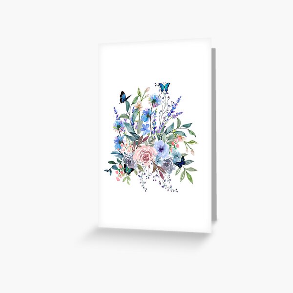 Item preview, Blue Butterflies and Wild Flowers designed and sold by tomorrowsart.