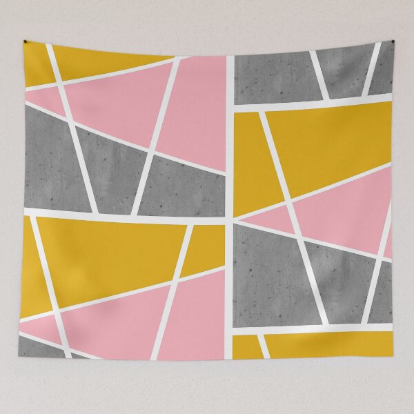 Item preview, Color areas with gray concrete, light pink and golden yellow designed and sold by Ninaeva.
