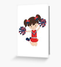 Cheerleader Girl in Red Greeting Card