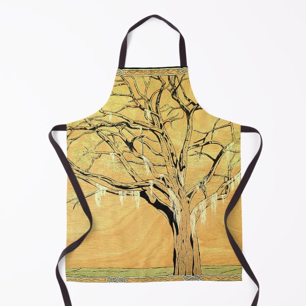 Artikelvorschau, Lebende Eiche mit Spanischem Moos, ein vom Jugendstil inspiriertes Holzbrennen mit Acrylfarbe entworfen und verkauft von HBBArtShop.