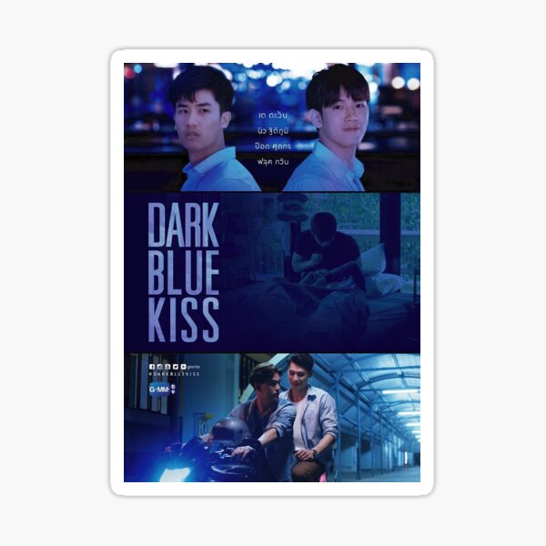 Dark Blue Kiss Sticker