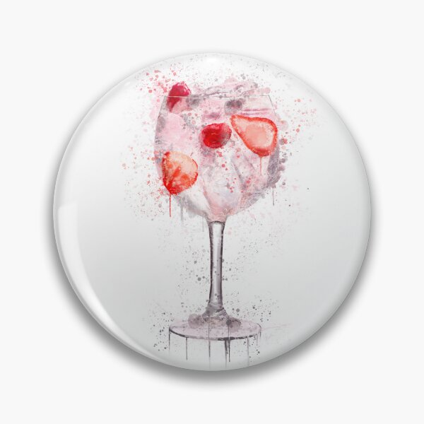 Item preview, Pink Gin and Strawberry Glass Splatter Print designed and sold by Pics-squiggles.