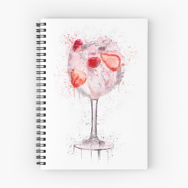 Item preview, Pink Gin and Strawberry Glass Splatter Print designed and sold by Pics-squiggles.