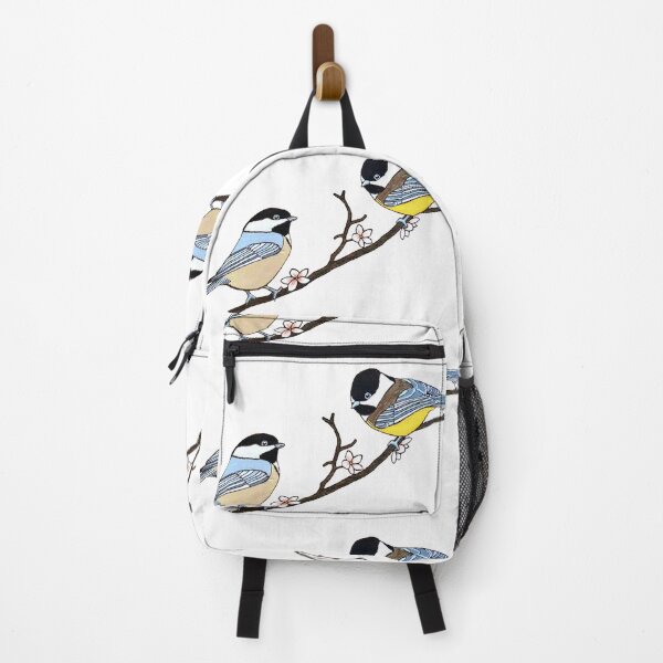 Item preview, Chickadees on flowering Cherry Blossom Tree branch designed and sold by HBBArtShop.