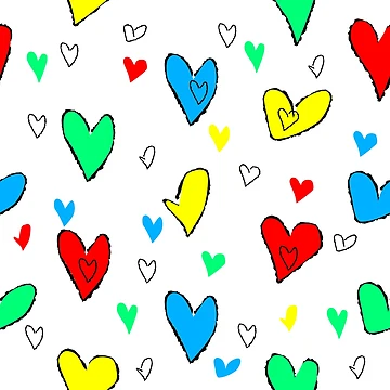 Artwork thumbnail, Multicolored hearts pattern by ReflectedCrafts