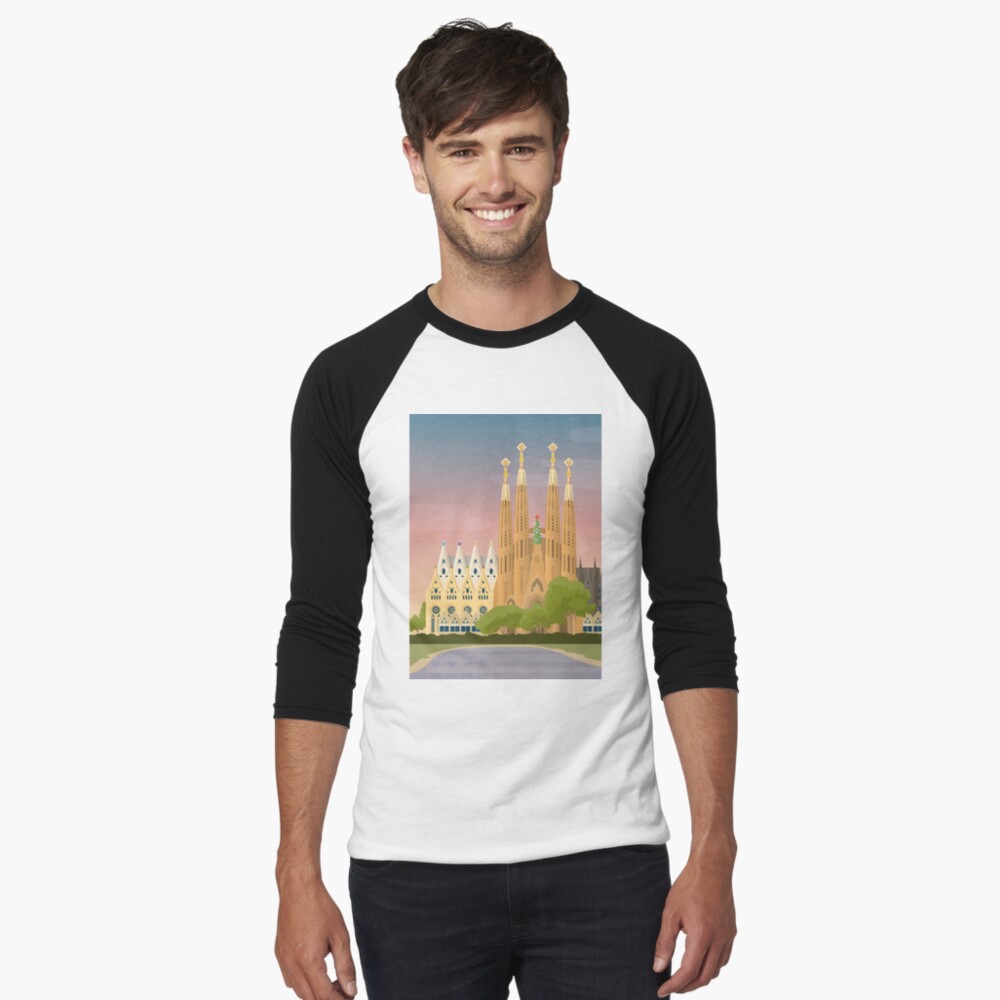 Vista previa del artículo con la obra «Camiseta ¾ estilo béisbol», diseñado y vendido por ANUE.