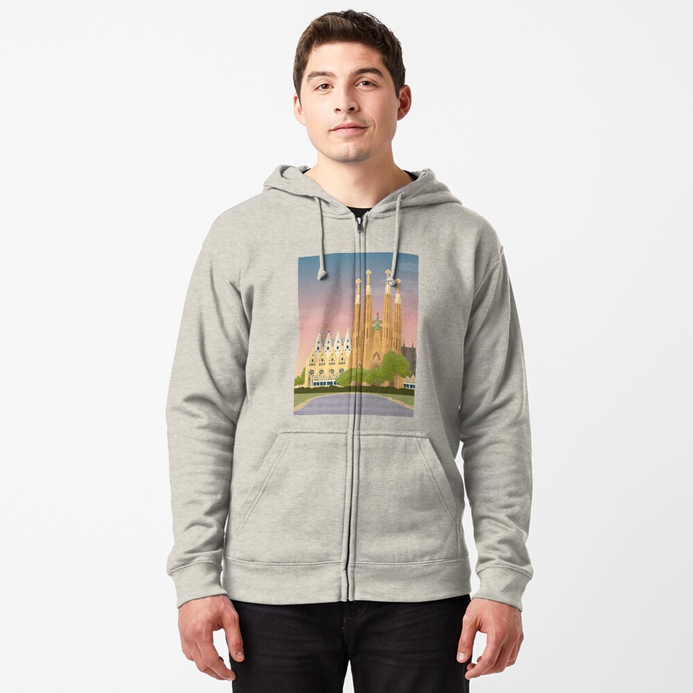Vista previa del artículo con la obra «Sudadera con capucha y cremallera», diseñado y vendido por ANUE.
