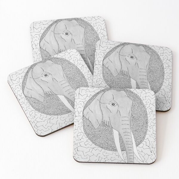 Item preview, Portrait of an Elephant, ink fantasy and fantastical illustration designed and sold by HBBArtShop.