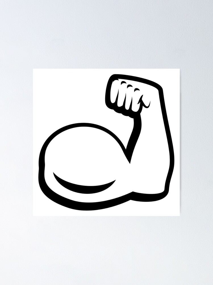 "Emoji muscle biceps arm drawing" Poster for Sale by s1m0n1314 Redbubble