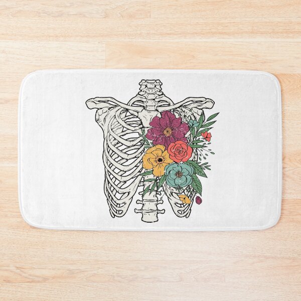 Item preview, Rib Cage Floral Skeleton,skeleton,floral,rib cage,bones,flowers, anatomy,skull,death,halloween,flower,ribcage,gothic,bone,nature,cute,black designed and sold by NAZIMNADIR.