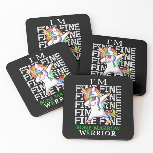Item preview, Unicorn Bone Marrow Warrior I'm Fine Bone Marrow Awareness designed and sold by Hatjar.