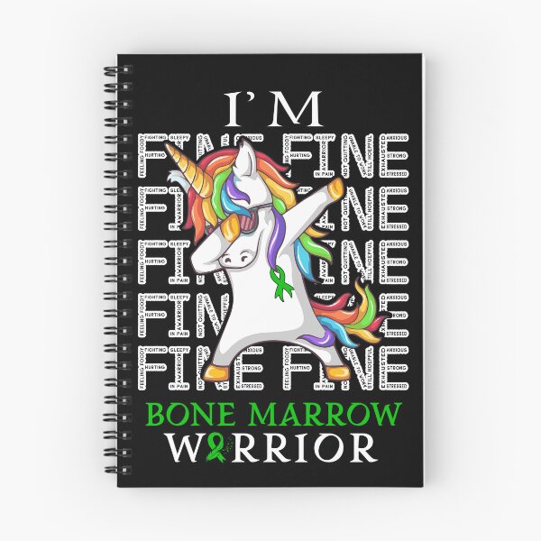 Item preview, Unicorn Bone Marrow Warrior I'm Fine Bone Marrow Awareness designed and sold by Hatjar.