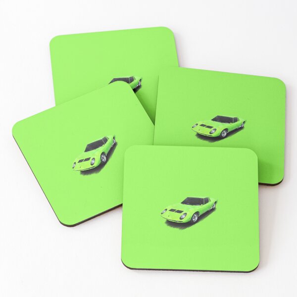 Item preview, Classic 1960s - 1970s Italian Supercar in watercolor aesthetic - Lime green designed and sold by ApexFibers.