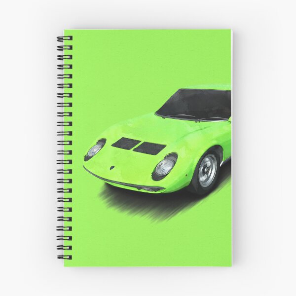 Item preview, Classic 1960s - 1970s Italian Supercar in watercolor aesthetic - Lime green designed and sold by ApexFibers.