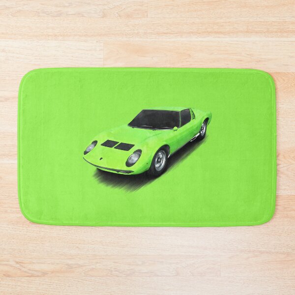 Item preview, Classic 1960s - 1970s Italian Supercar in watercolor aesthetic - Lime green designed and sold by ApexFibers.
