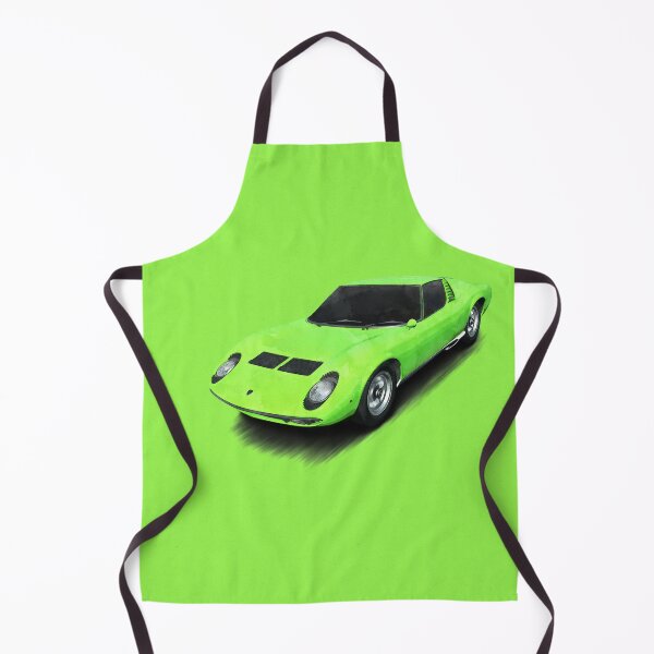Item preview, Classic 1960s - 1970s Italian Supercar in watercolor aesthetic - Lime green designed and sold by ApexFibers.