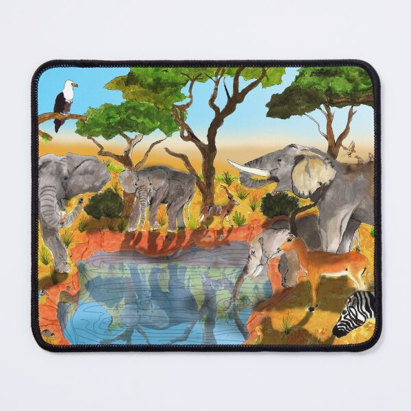 Item preview, African Waterhole Painting designed and sold by Ancient Realms.