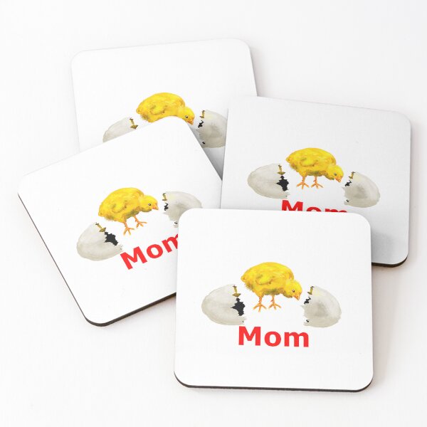 Item preview, Mom text with Chick and Cracked Egg Shell designed and sold by VerdeDoodleDuck.