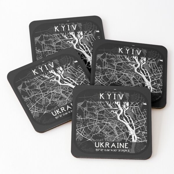 Item preview, KYIV, KIEV UKRAINE CITY MAP MONOCHROME BLACK designed and sold by lukas69graphic.