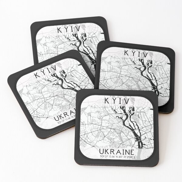 Item preview, KYIV, KIEV UKRAINE CITY MAP MONOCHROME WHITE designed and sold by lukas69graphic.