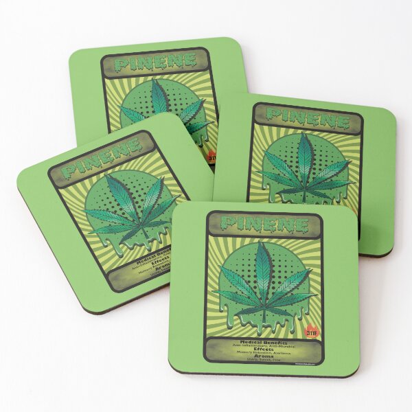 Item preview, Cannabis terpene Pinene medical benefits and effects trading card style designed and sold by YomeHayin.