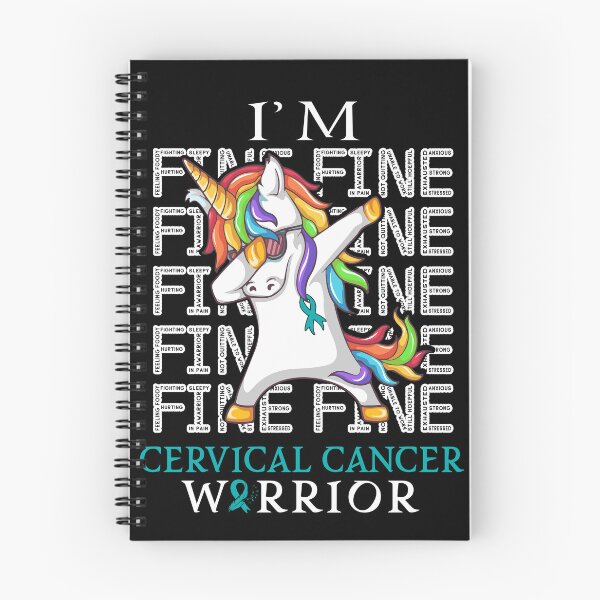 Item preview, Unicorn Cervical Cancer Warrior I'm Fine Cervical Cancer Awareness designed and sold by Hatjar.