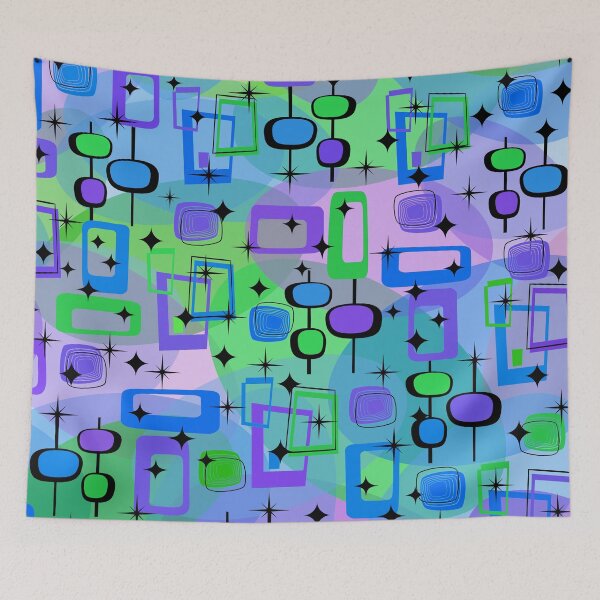 Item preview, Mid Century Modern Retro Groovy Starry Scene designed and sold by DesignLust.