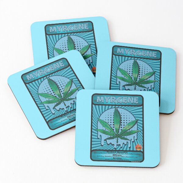 Item preview, Cannabis terpene Myrcene medical benefits and effects trading card style designed and sold by YomeHayin.