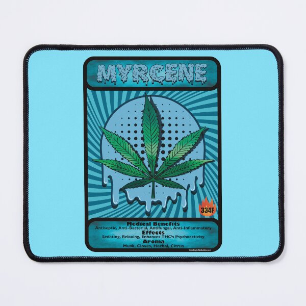 Item preview, Cannabis terpene Myrcene medical benefits and effects trading card style designed and sold by YomeHayin.