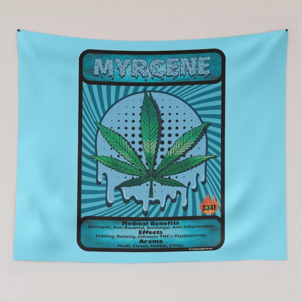 Item preview, Cannabis terpene Myrcene medical benefits and effects trading card style designed and sold by YomeHayin.
