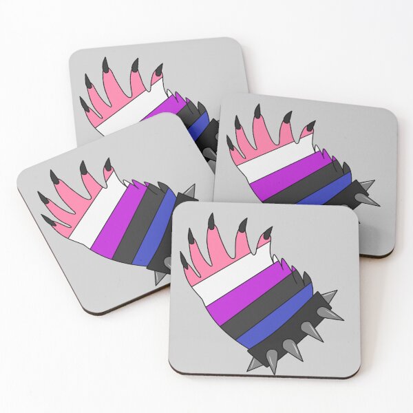 Item preview, Genderfluid Pride Punk Paw- Crocodile designed and sold by JinxyZilla.