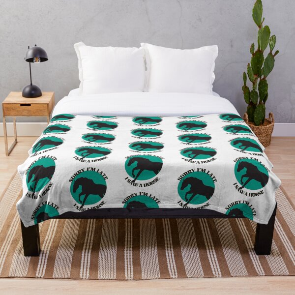Aperçu de l'œuvre Vert, désolé, je suis en retard, j'ai vu un cheval ! Motif amoureux des animaux ! Motif doré créée et vendue par PressPixel.