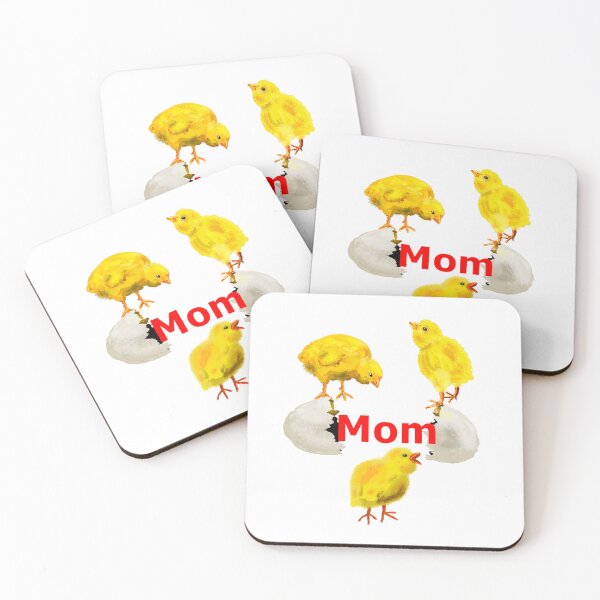 Item preview, Mom with Three Chicks and Cracked Egg Shell designed and sold by VerdeDoodleDuck.