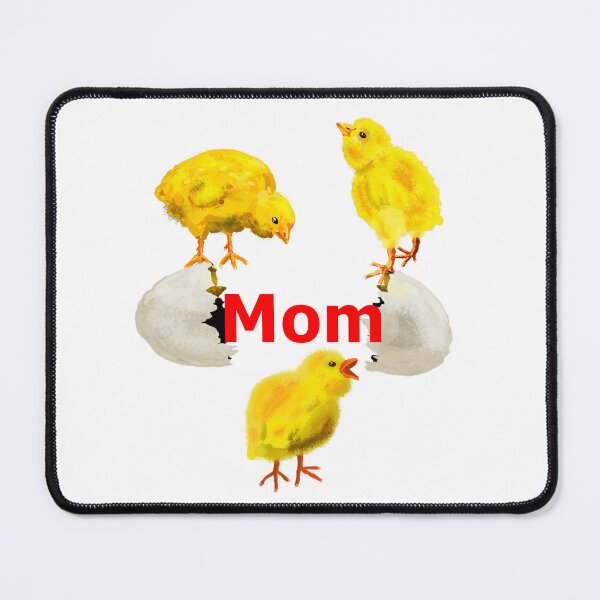 Item preview, Mom with Three Chicks and Cracked Egg Shell designed and sold by VerdeDoodleDuck.