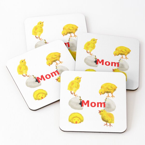 Item preview, Mom with Four Chicks and Cracked Egg Shell designed and sold by VerdeDoodleDuck.
