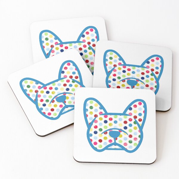 Item preview, French Bulldog sticker - polka dots blue - Frenchie gift - Frenchie Bulldog mom - Bulldog brother - Bulldog sister designed and sold by smooshfaceutd.