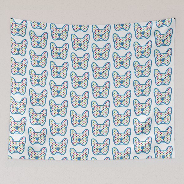 Item preview, French Bulldog sticker - polka dots blue - Frenchie gift - Frenchie Bulldog mom - Bulldog brother - Bulldog sister designed and sold by smooshfaceutd.
